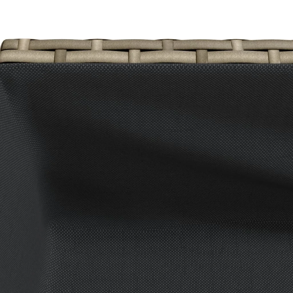 2 db szürke polyrattan kerti ültetőláda polccal 70 x 28 x 70 cm