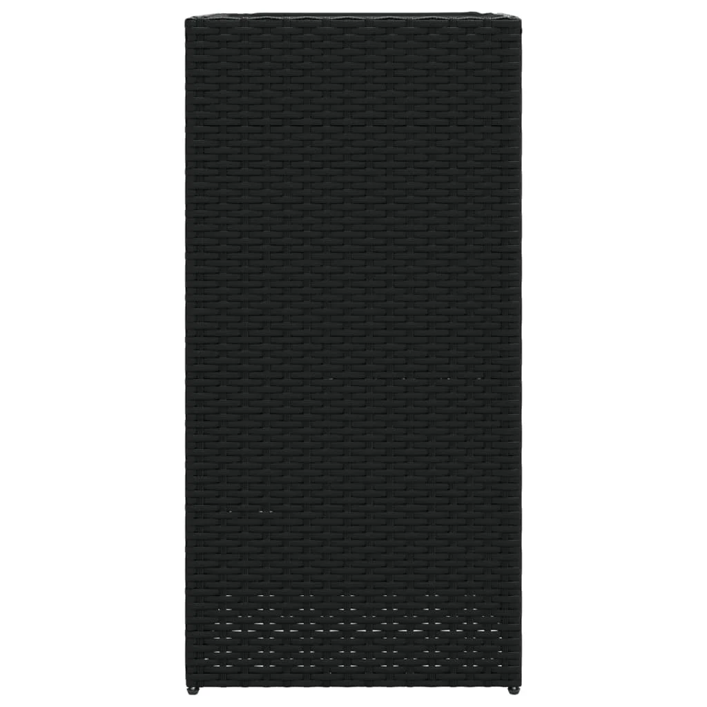 2 db fekete polyrattan kerti ültetőláda 40x40x80 cm