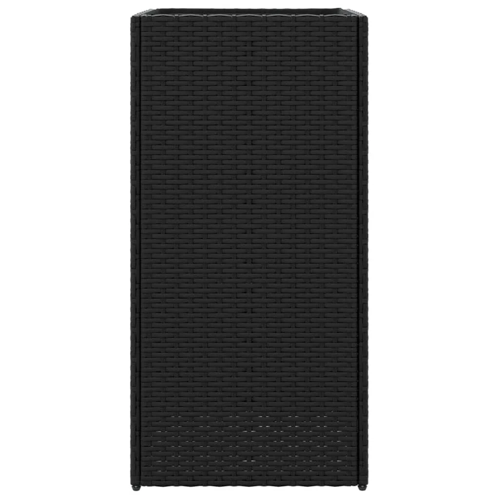 2 db fekete polyrattan kerti ültetőláda 40x40x80 cm