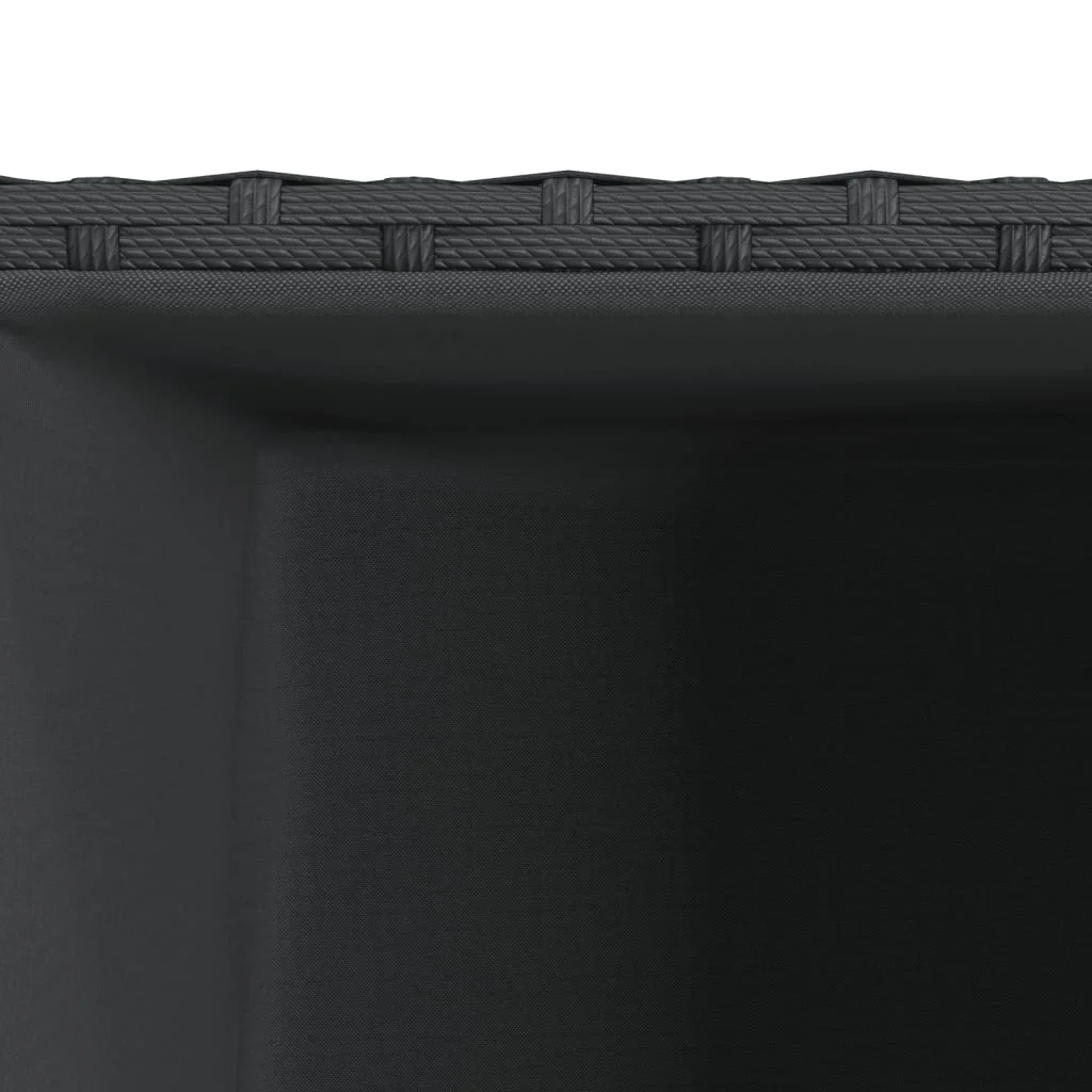 2 db fekete polyrattan kerti ültetőláda 40x40x80 cm