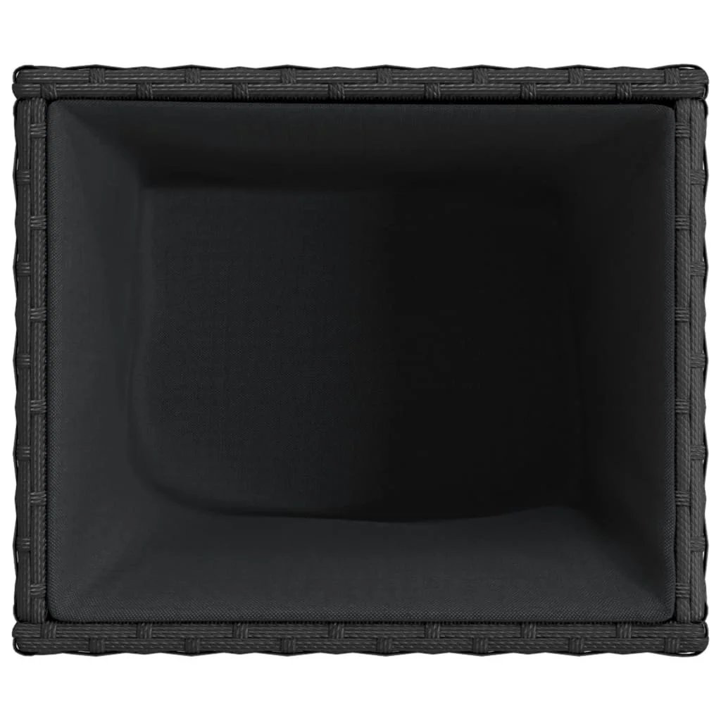 2 db fekete polyrattan kerti ültetőláda 36x30x32 cm