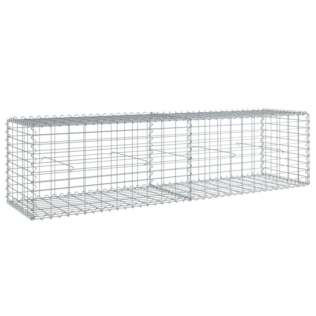 Horganyzott vas gabion kosár fedéllel 200 x 50 x 50 cm