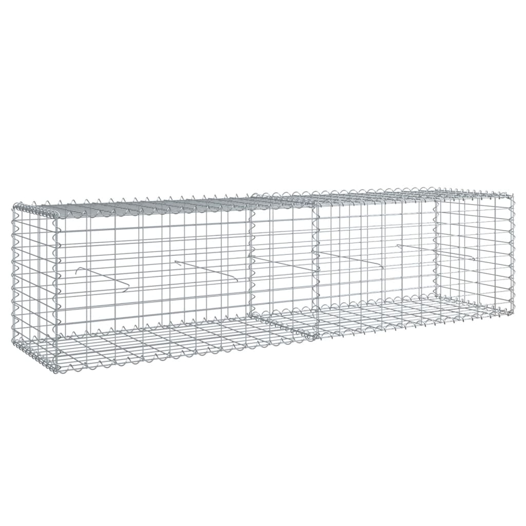 Horganyzott vas gabion kosár fedéllel 200 x 50 x 50 cm