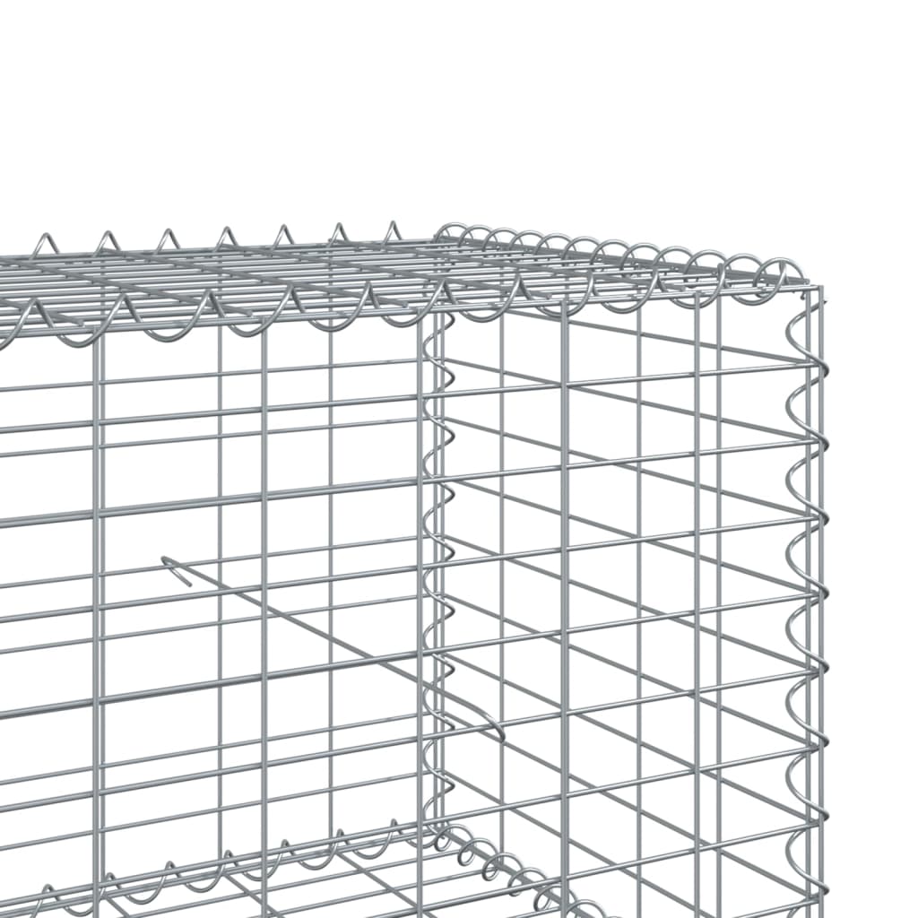 Horganyzott vas gabion kosár fedéllel 200 x 50 x 50 cm