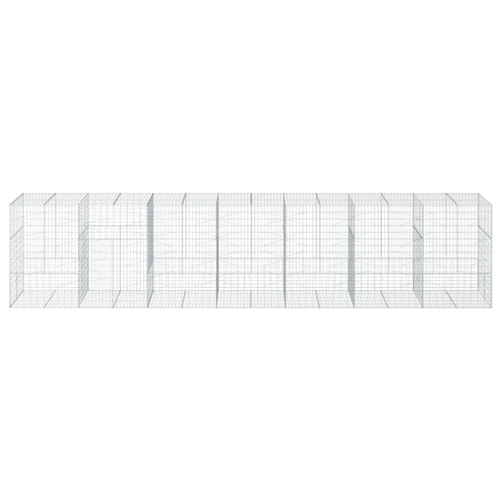 Horganyzott vas gabion kosár fedéllel 700 x 100 x 150 cm