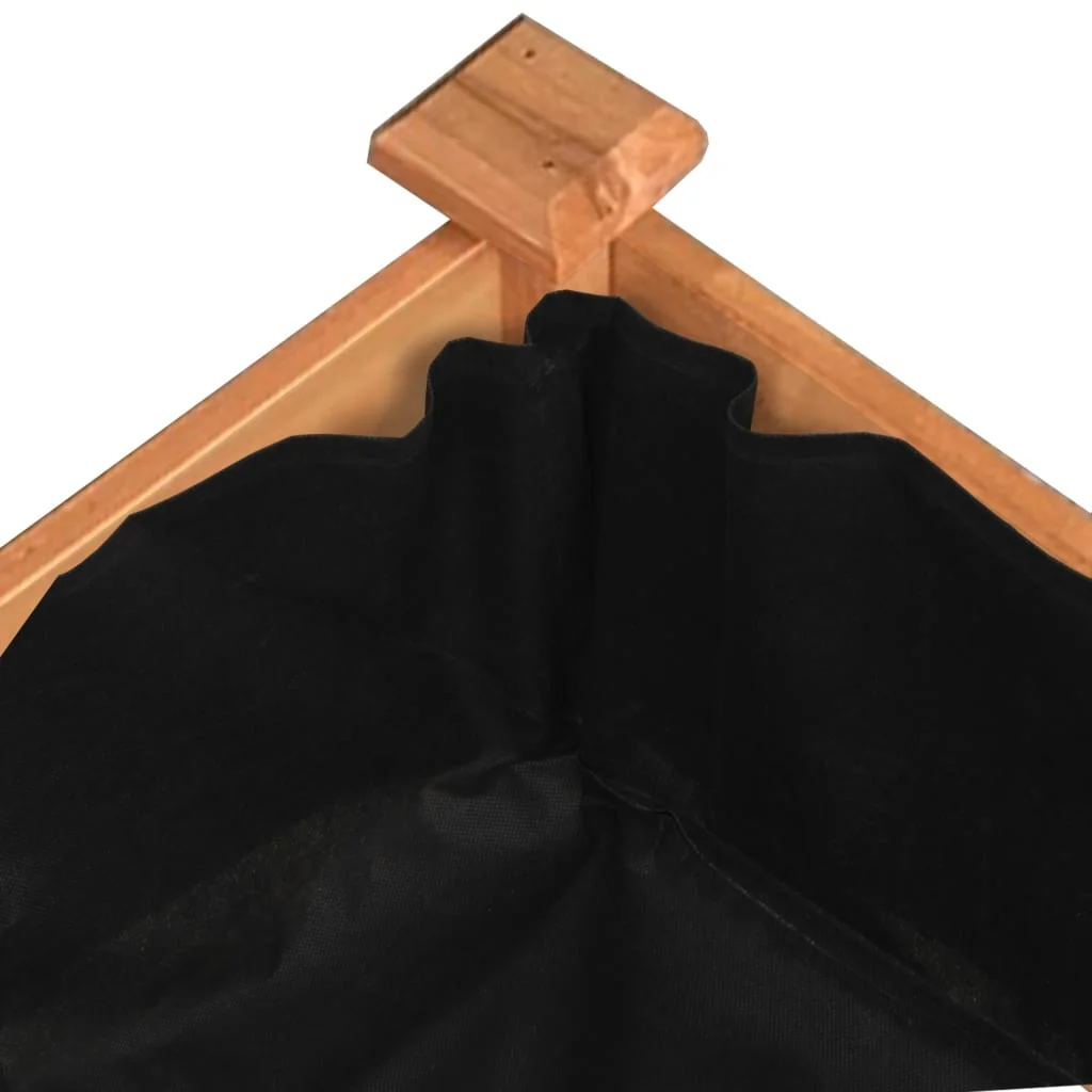 Barna tömör fenyőfa kerti magaságyás béléssel 240x45x25 cm