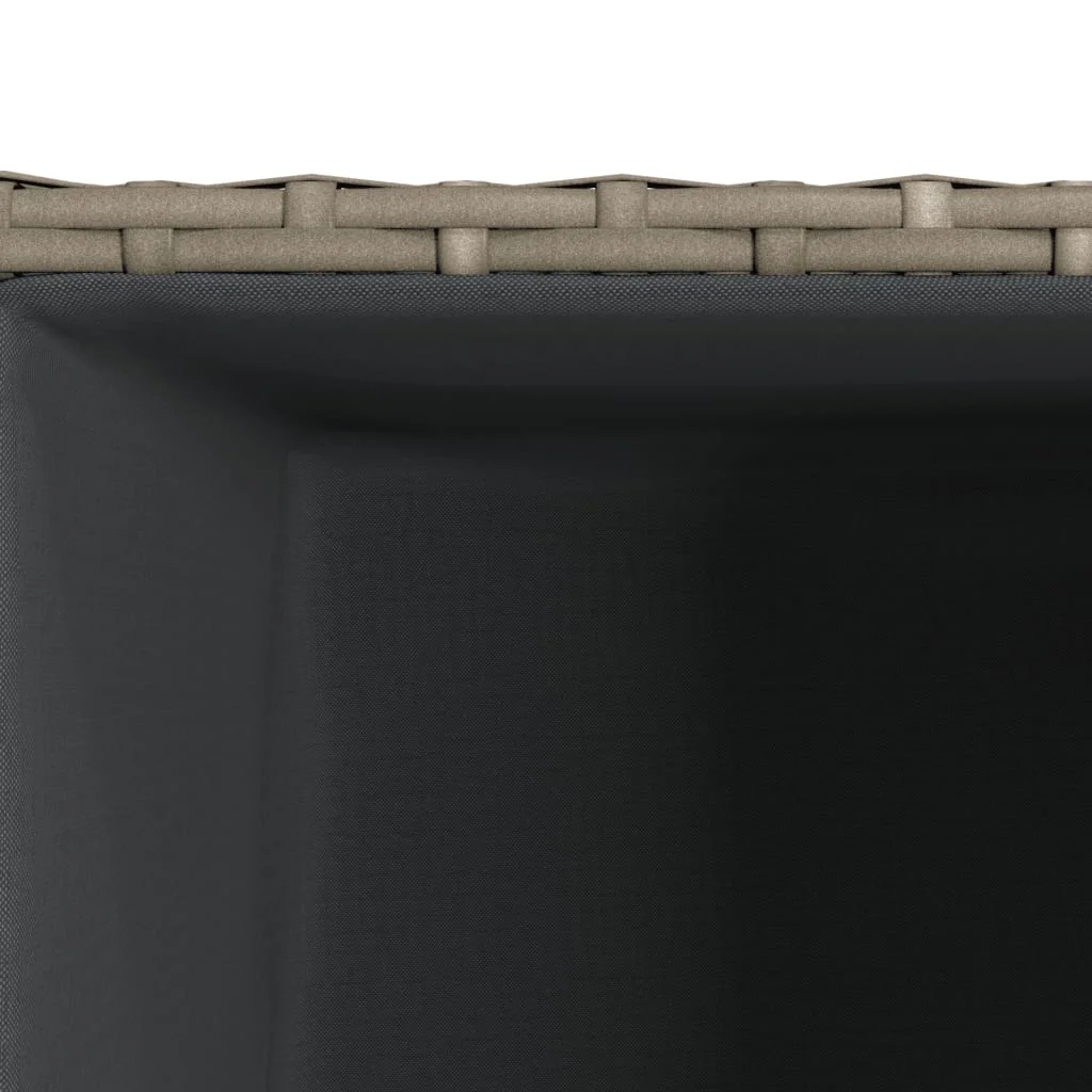 3 db szürke polyrattan kerti ültetőláda