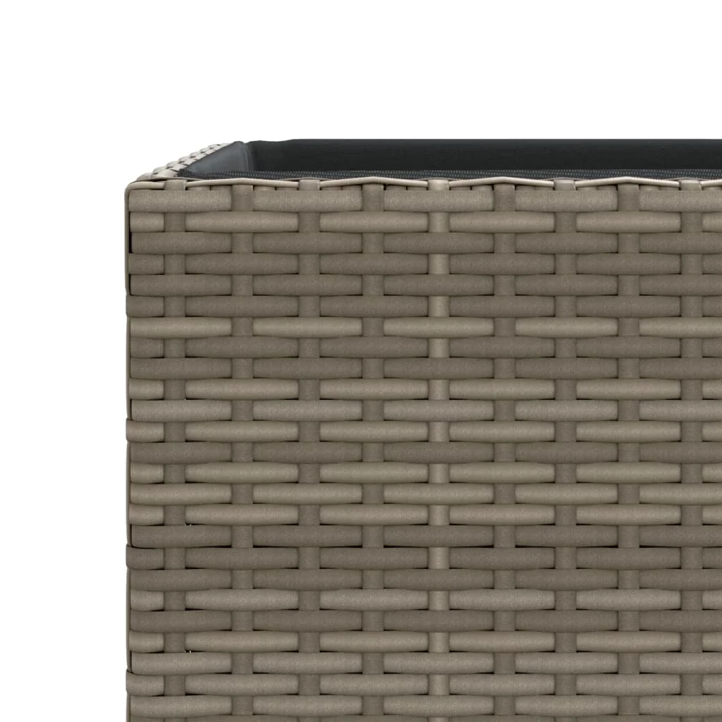 3 db szürke polyrattan kerti ültetőláda