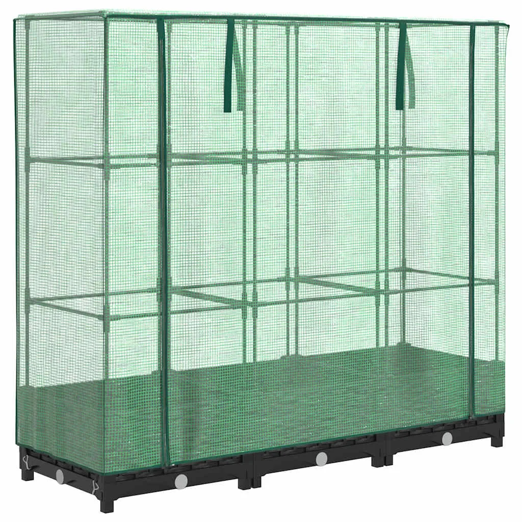 Rattan hatású magaságyás üvegháztakaróval 120 x 40 x 123 cm