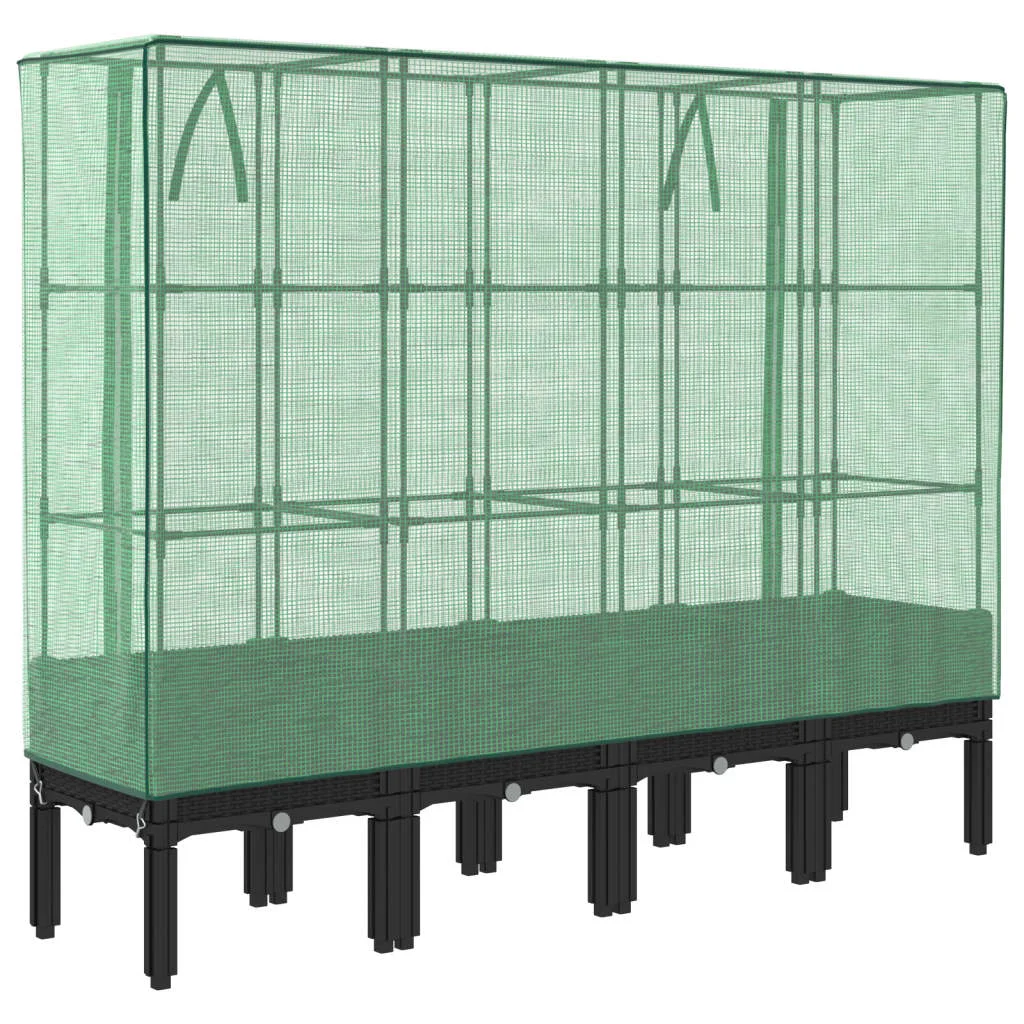Rattan megjelenésű magaságyás melegháztakaróval 160x40x140 cm