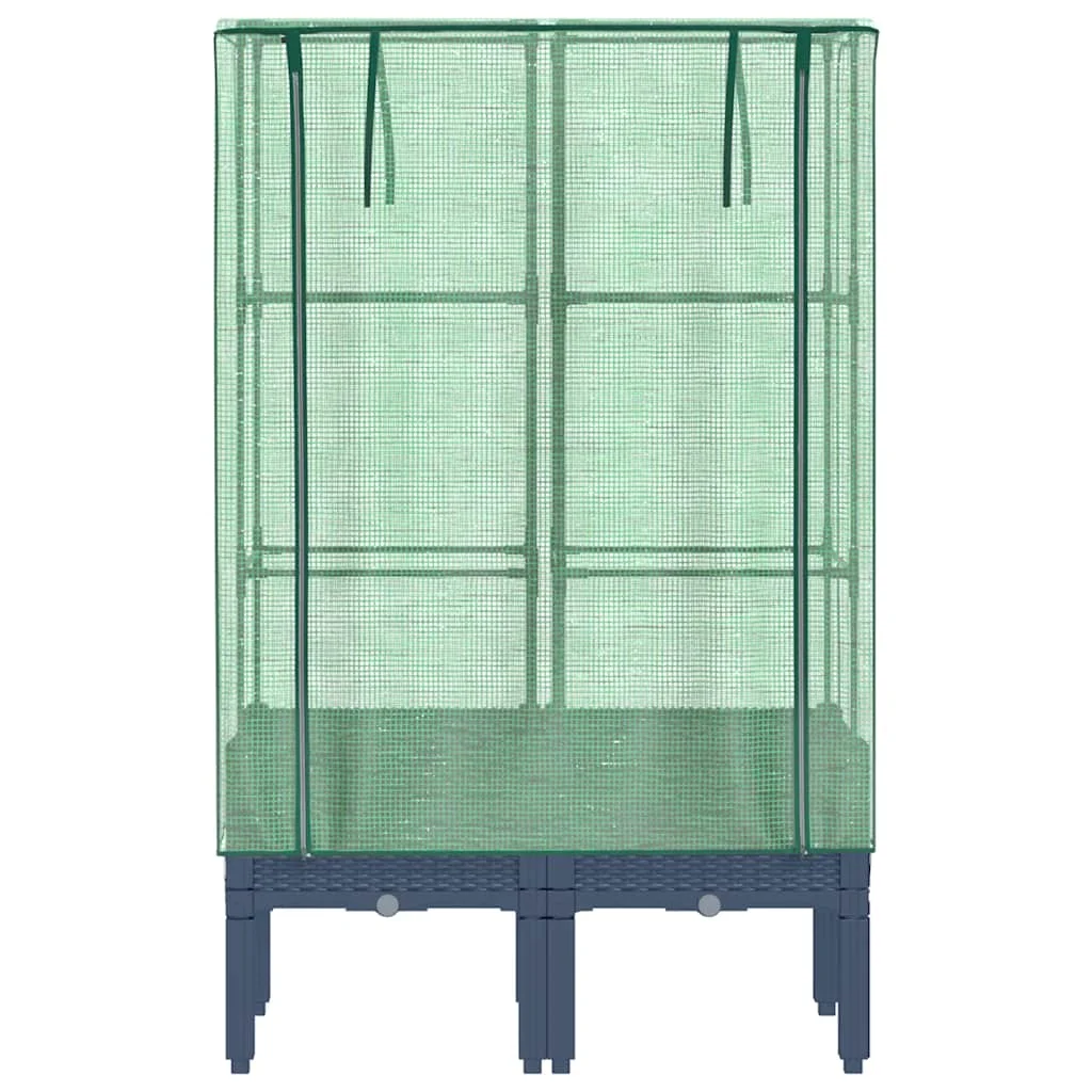 Rattan megjelenésű magaságyás melegháztakaróval 80x40x140 cm