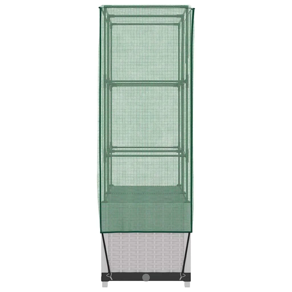 Rattan megjelenésű magaságyás melegháztakaróval 80x40x138 cm