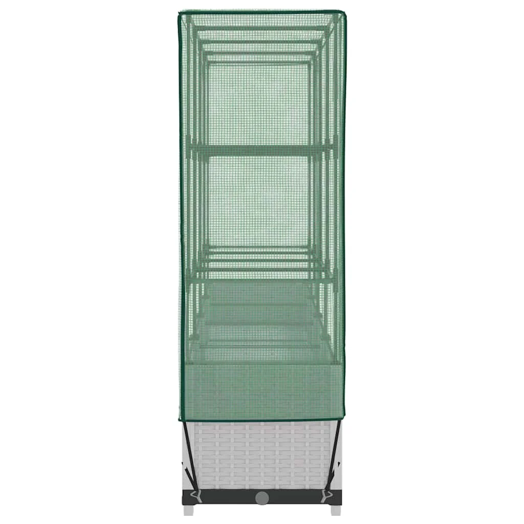 Rattan megjelenésű magaságyás melegháztakaróval 160x40x138 cm