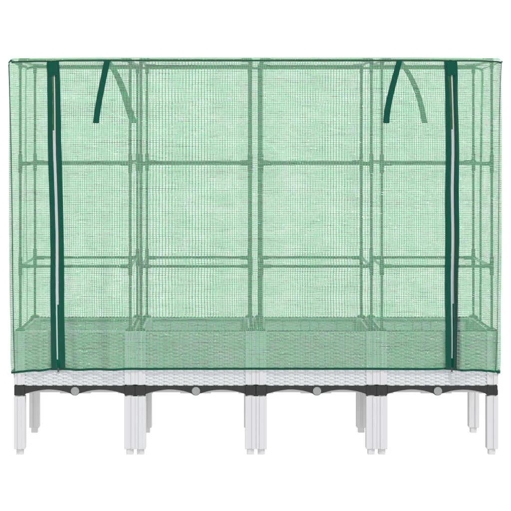 Rattan megjelenésű magaságyás melegháztakaróval 160x40x140 cm