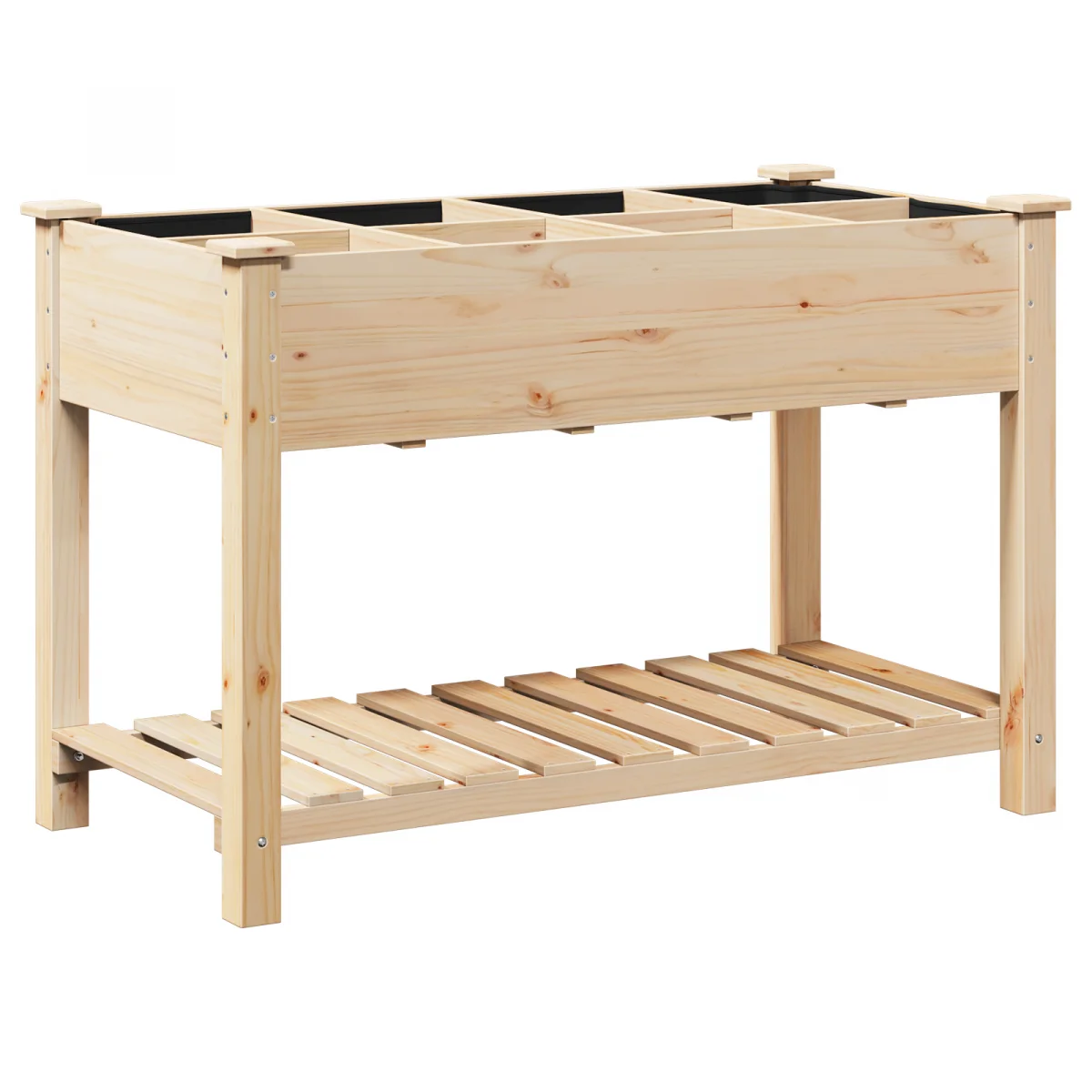 Kerti Virágtartó Rácsokkal 115x59x76 cm Tömör Fenyőfából