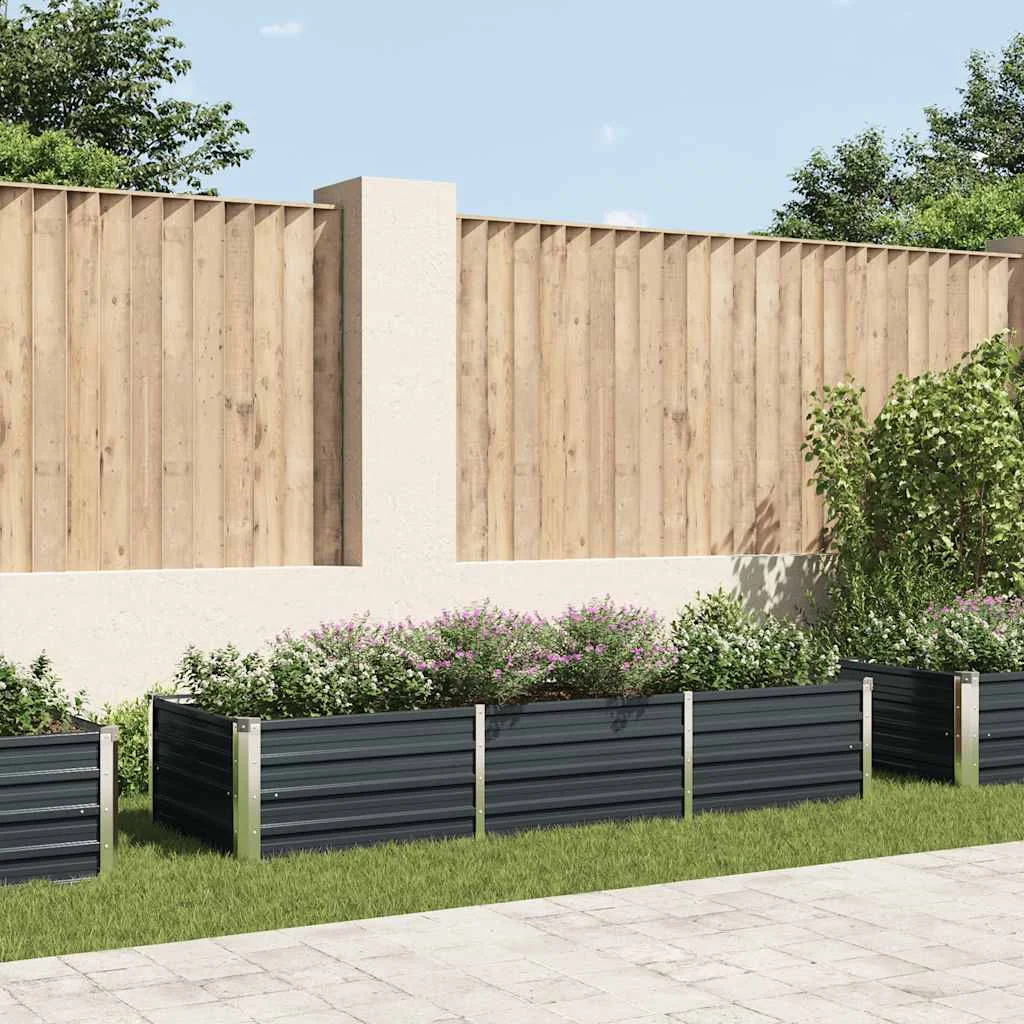 Antracitszürke horganyzott acél kerti magaságyás 240x80x45 cm