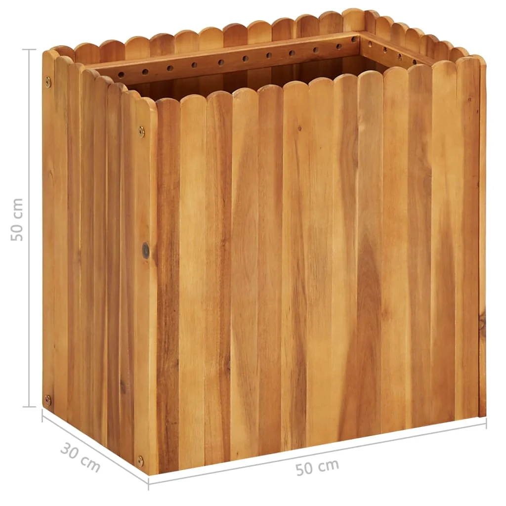 Tömör akácfa kerti magaságyás 50 x 30 x 50 cm