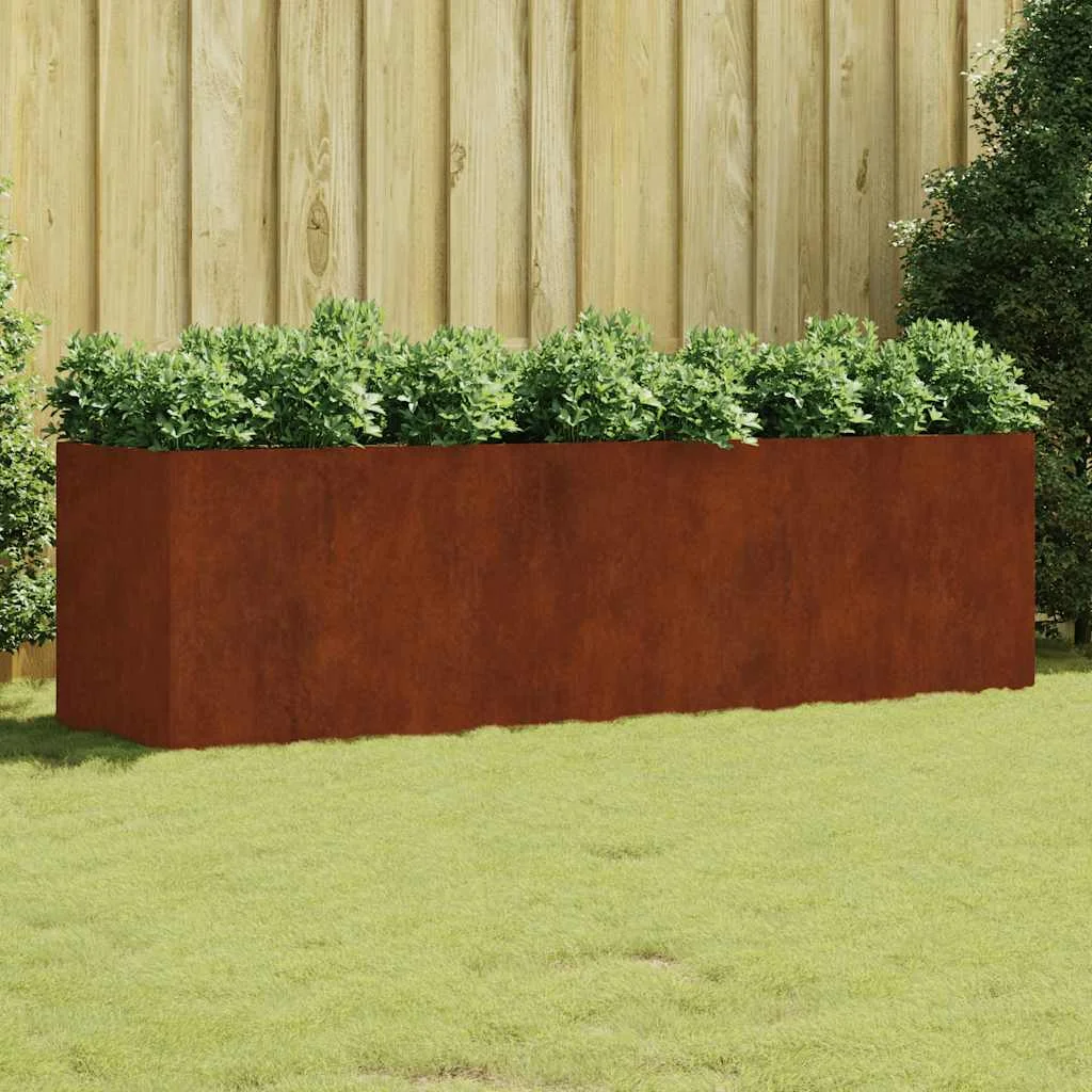 Corten acél kerti magaságyás 280x80x80 cm