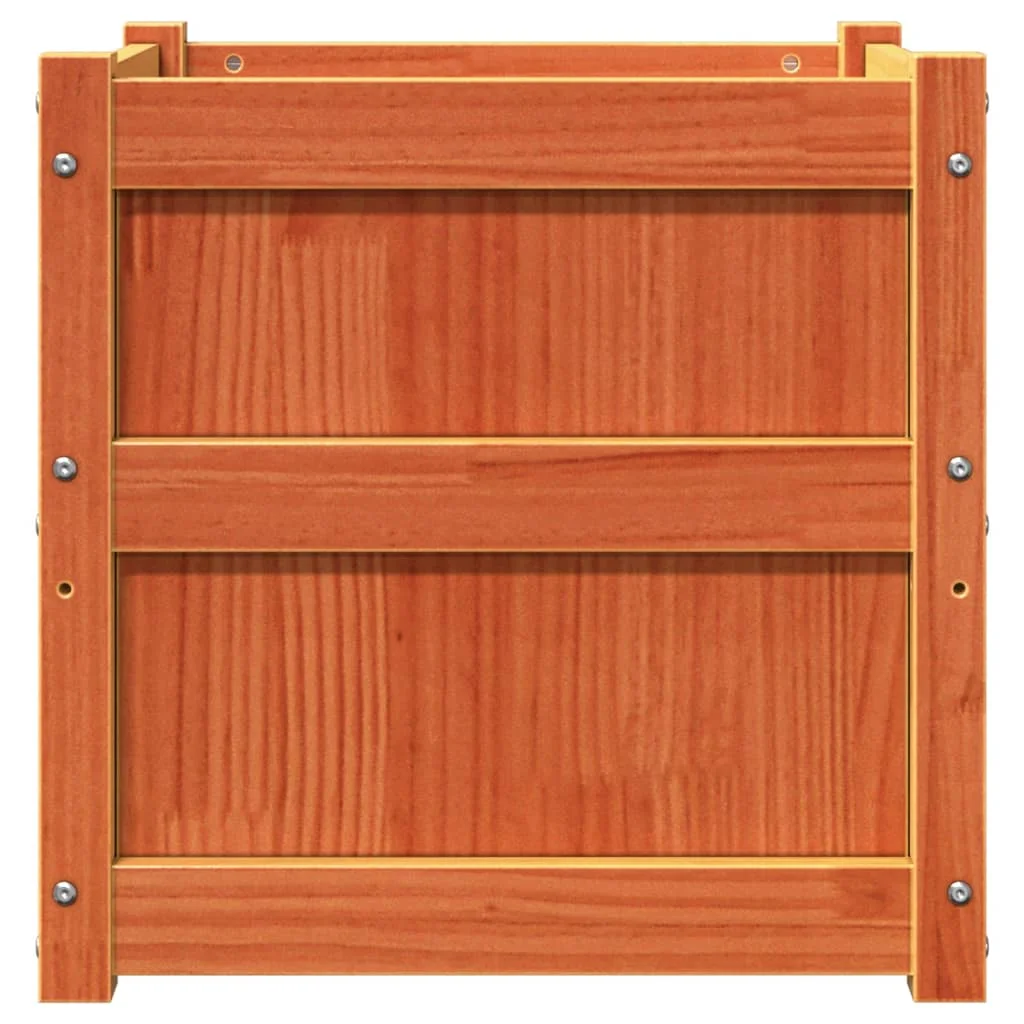 Viaszbarna tömör fenyőfa kerti virágláda 50 x 50 x 50 cm