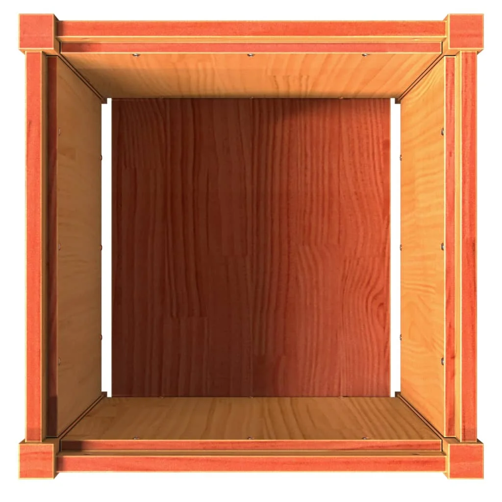 Viaszbarna tömör fenyőfa kerti virágláda 50 x 50 x 50 cm