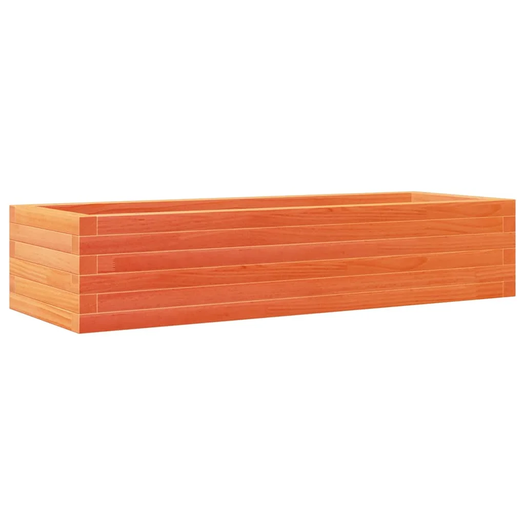 Viaszbarna tömör fenyőfa kerti virágláda 110x40x23 cm