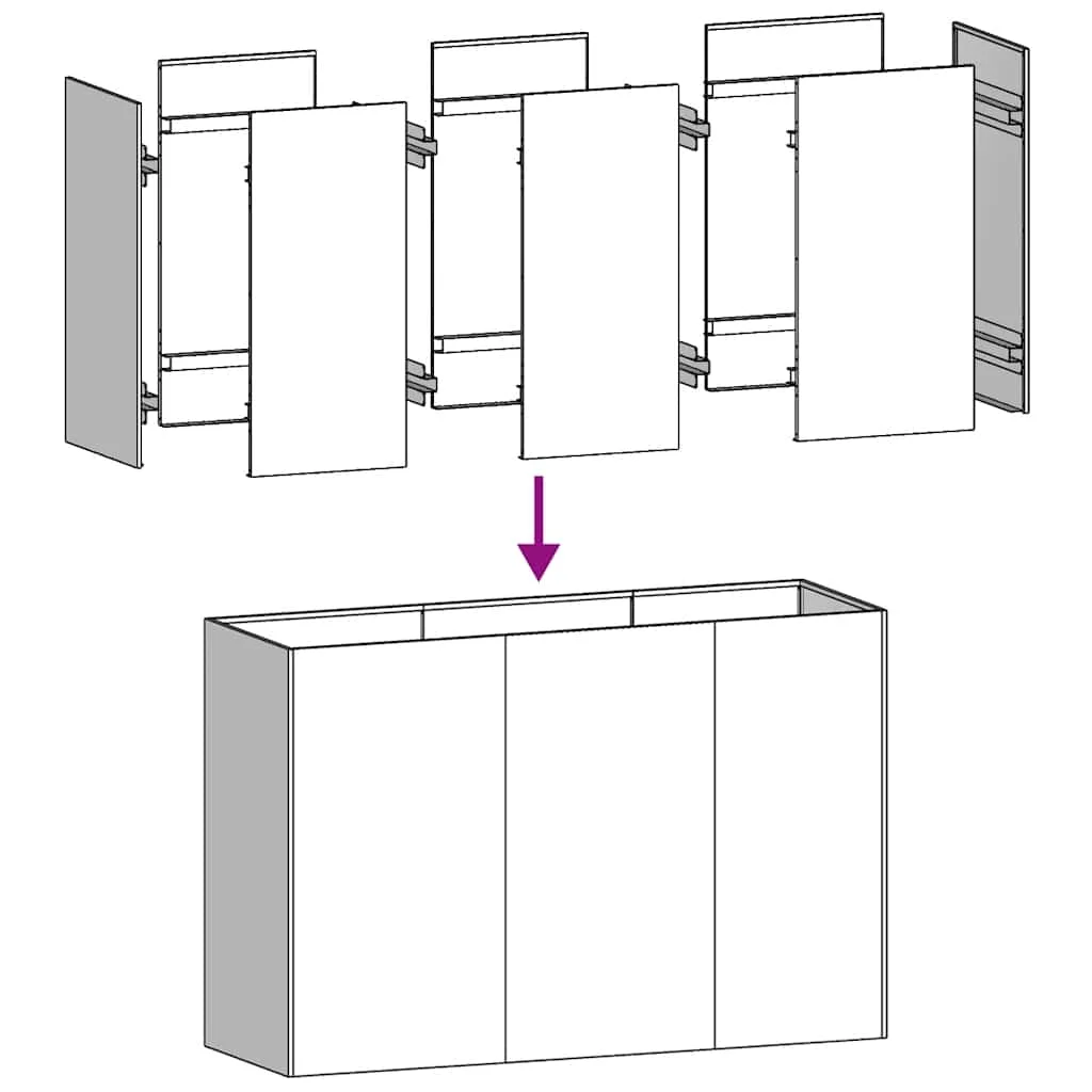 Növénytartó antracitszürke 120x40x80 cm hidegen hengerelt acél
