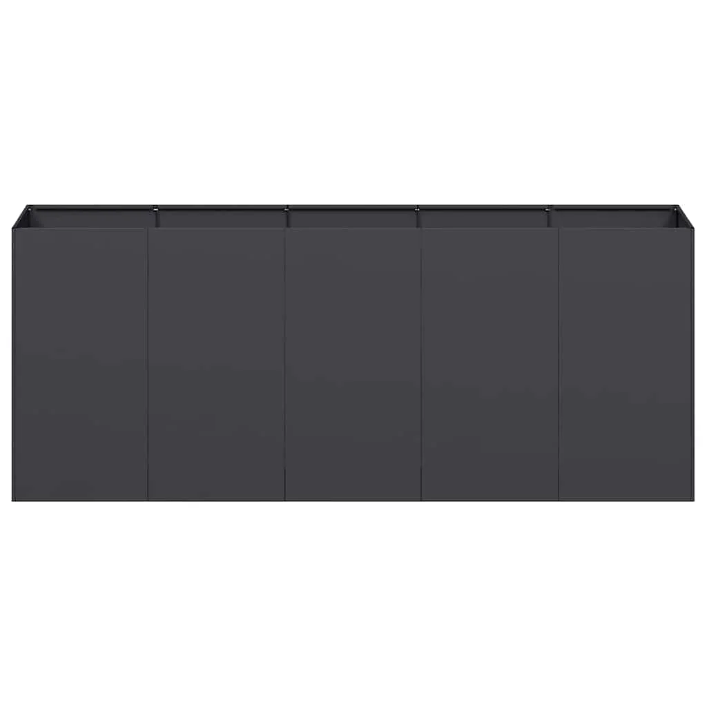 ültetvény fekete 200x40x80 cm hidegen hengerelt acélból