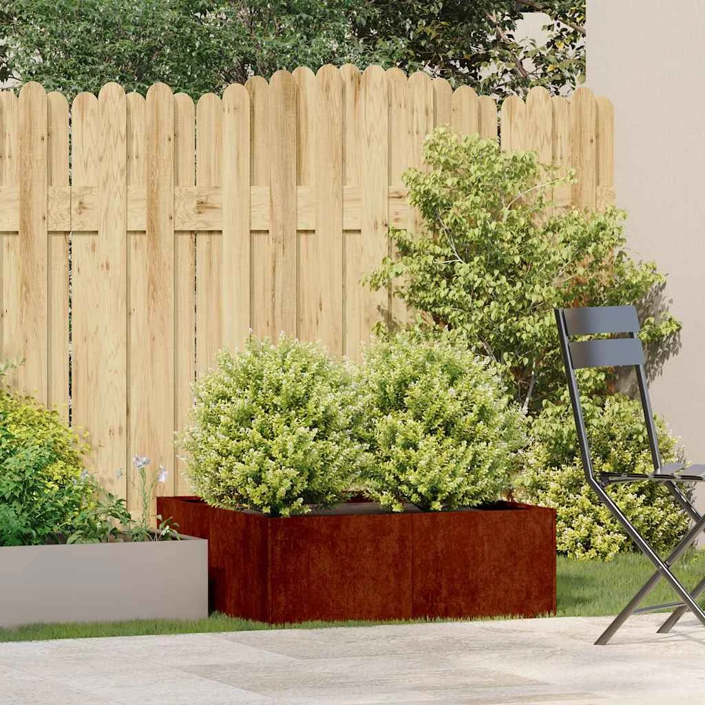 ültető rozsdás 80x80x30 cm időjárásálló acélból