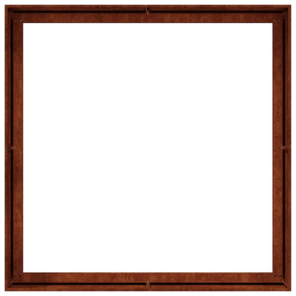 ültető rozsdás 100x100x40 cm időjárásálló acélból