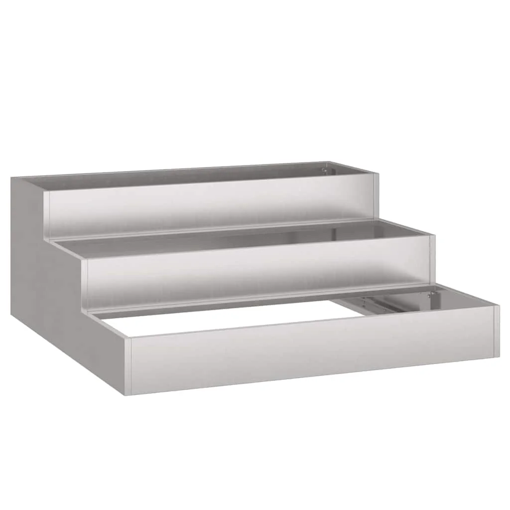 Kerti virágtartó 3-szintes 90x90x35 cm Időjárásálló acél