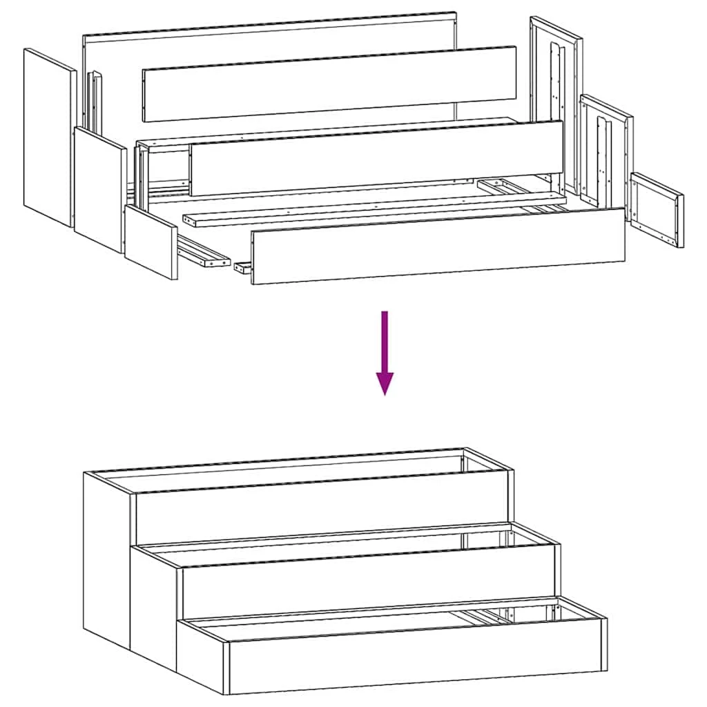 Kerti virágtartó 3-szintes 90x90x35 cm Időjárásálló acél