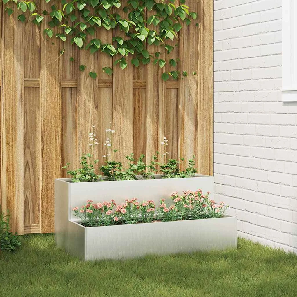 Kertészeti cserép 2 szintes 100x60x45 cm Rozsdamentes acél