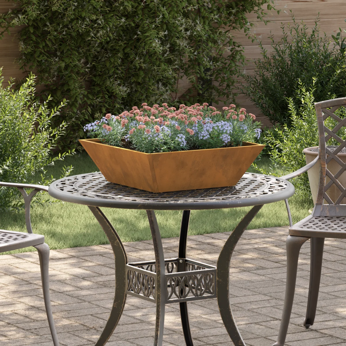 Fém Virágcserép Időjárásálló Acél 50 x 50 x 15 cm Dekoratív Betétek