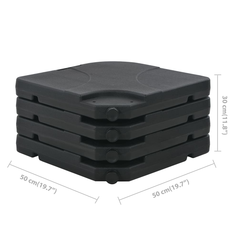 Antracitszürke kültéri napernyő hordozható talppal