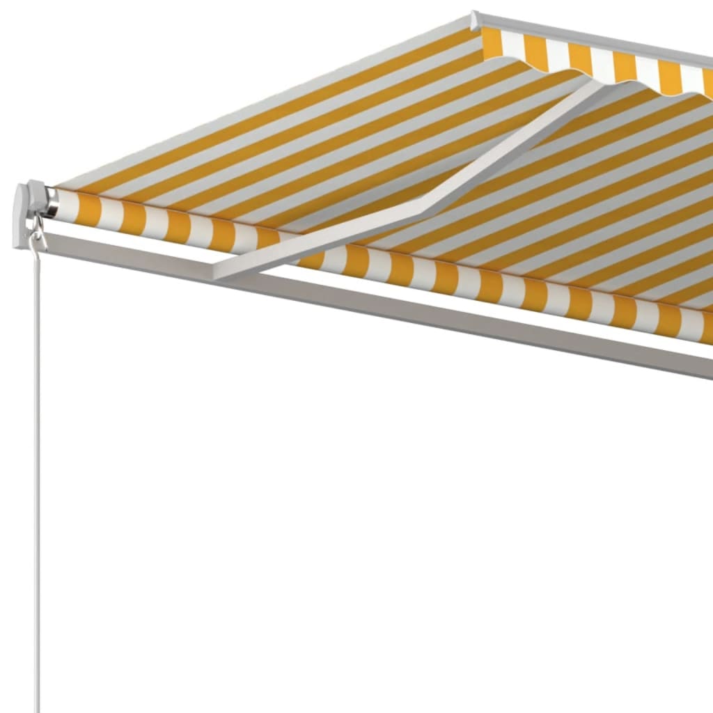 Sárga és fehér kézi napellenző 600 x 350 cm