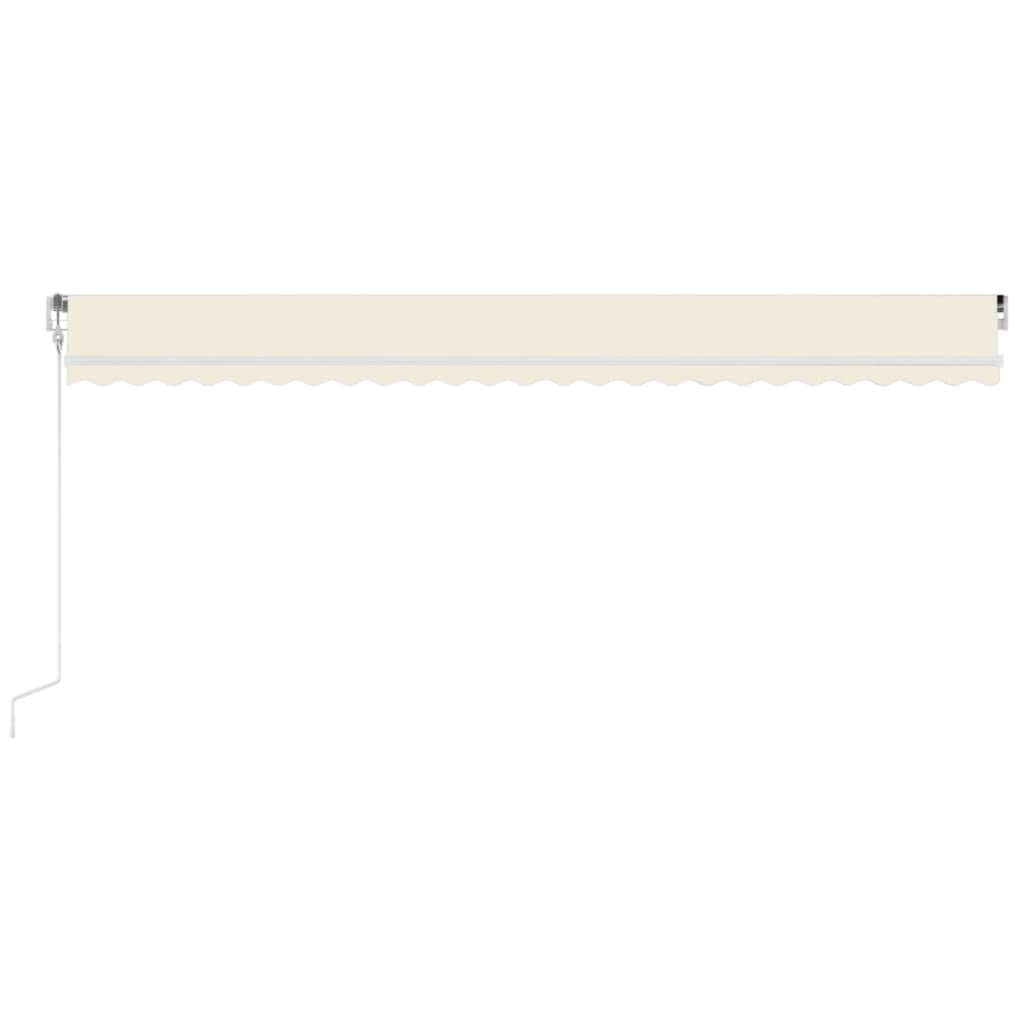 Krémszínű automata szélérzékelős és LED-es napellenző 600x350cm