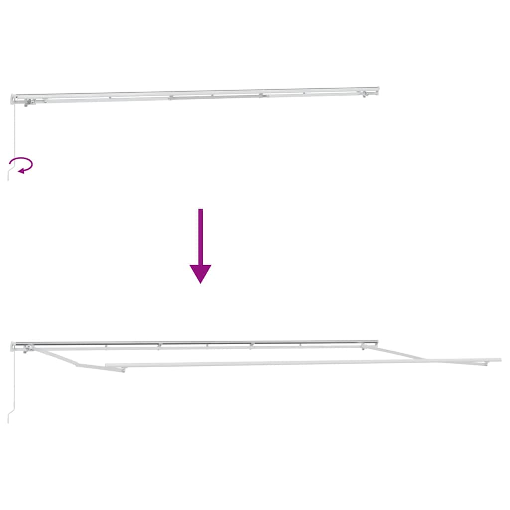 Napernyő keret Fehér 600 × 350 cm Alumínium