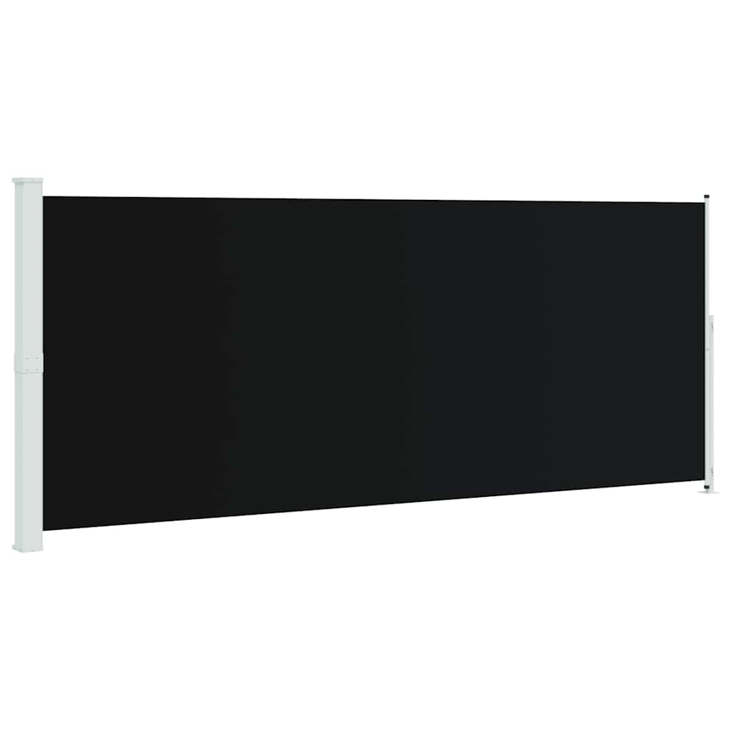 Fekete behúzható oldalsó terasznapellenző 200 x 500 cm