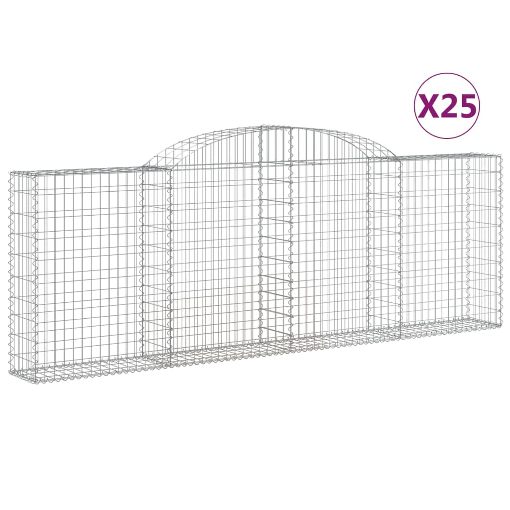 25 db íves horganyzott vas gabion kosár 300 x 30 x 100/120 cm