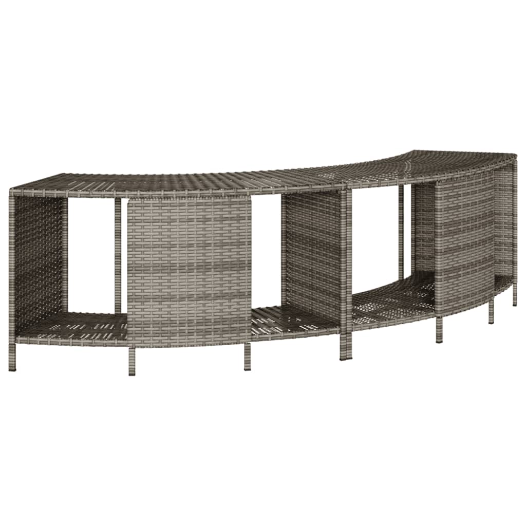 Szürke polyrattan és tömör akácfa jakuzzi-keret