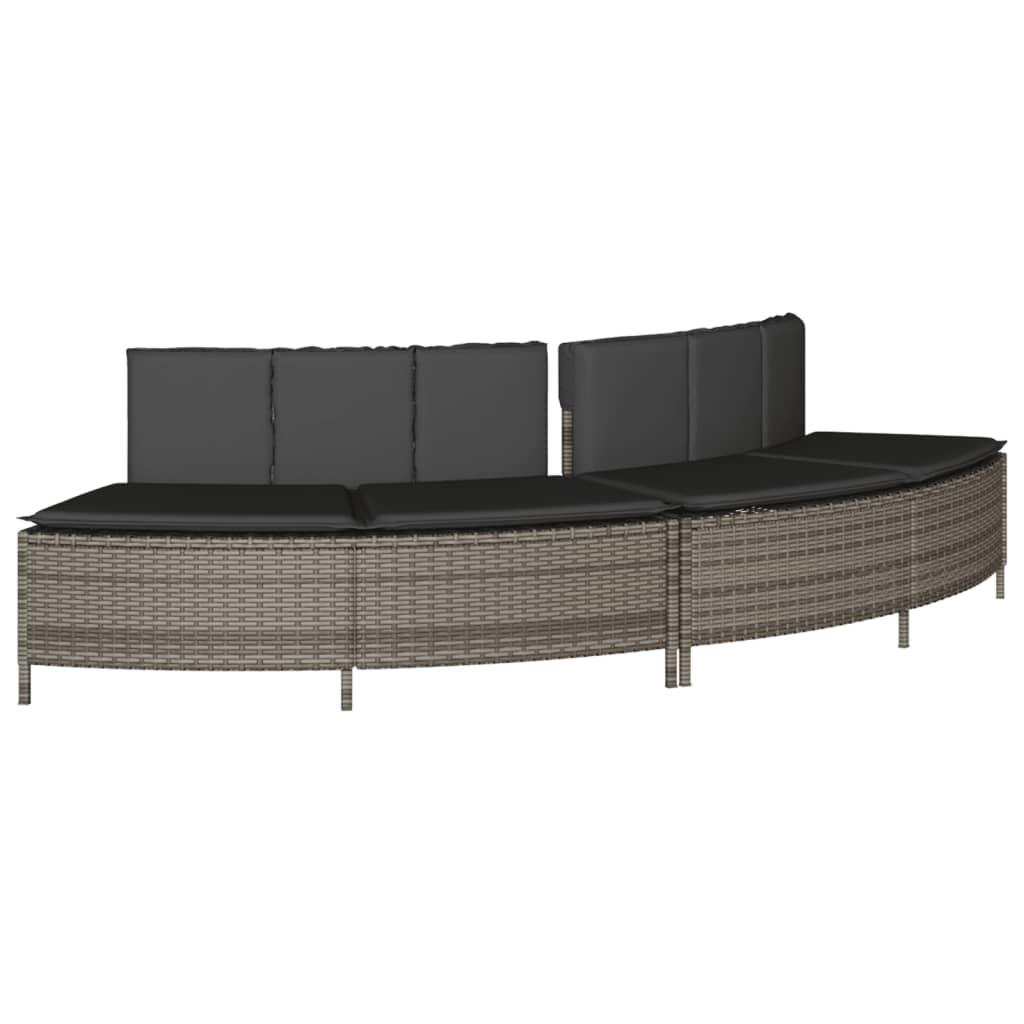 Szürke polyrattan és tömör akácfa jakuzzi-keret
