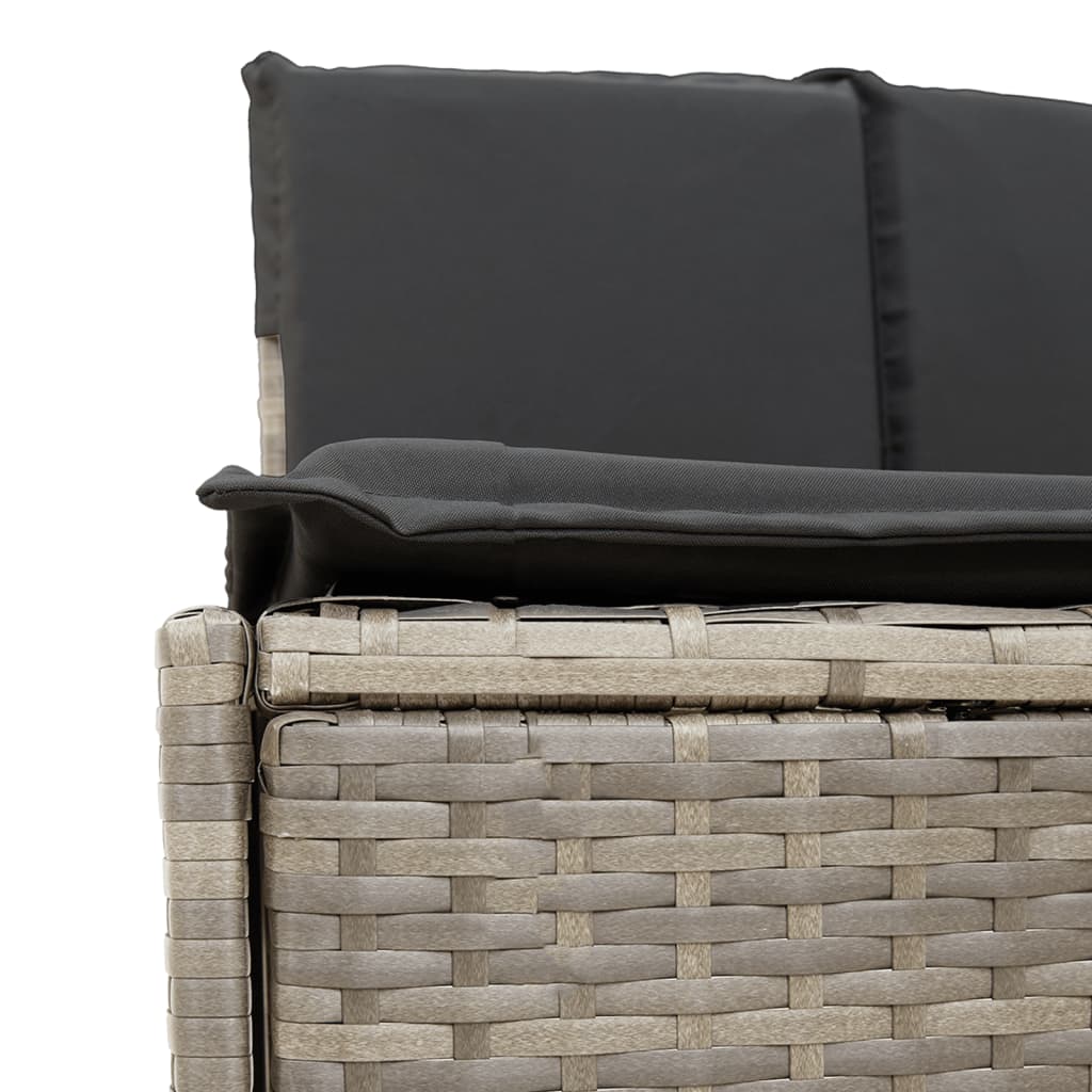 Szürke polyrattan és tömör akácfa jakuzzi-keret