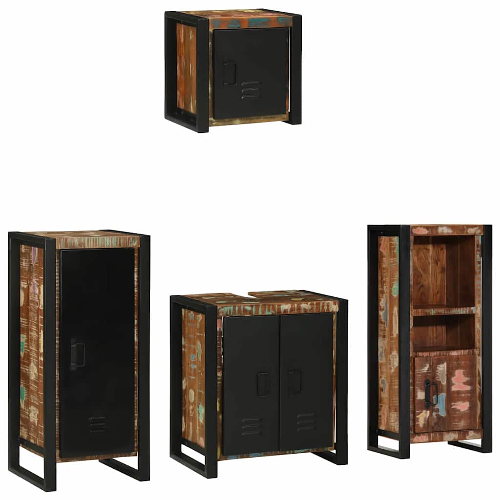Fürdőszoba bútor szett 4 pcs Szilárd újrahasznosított fa