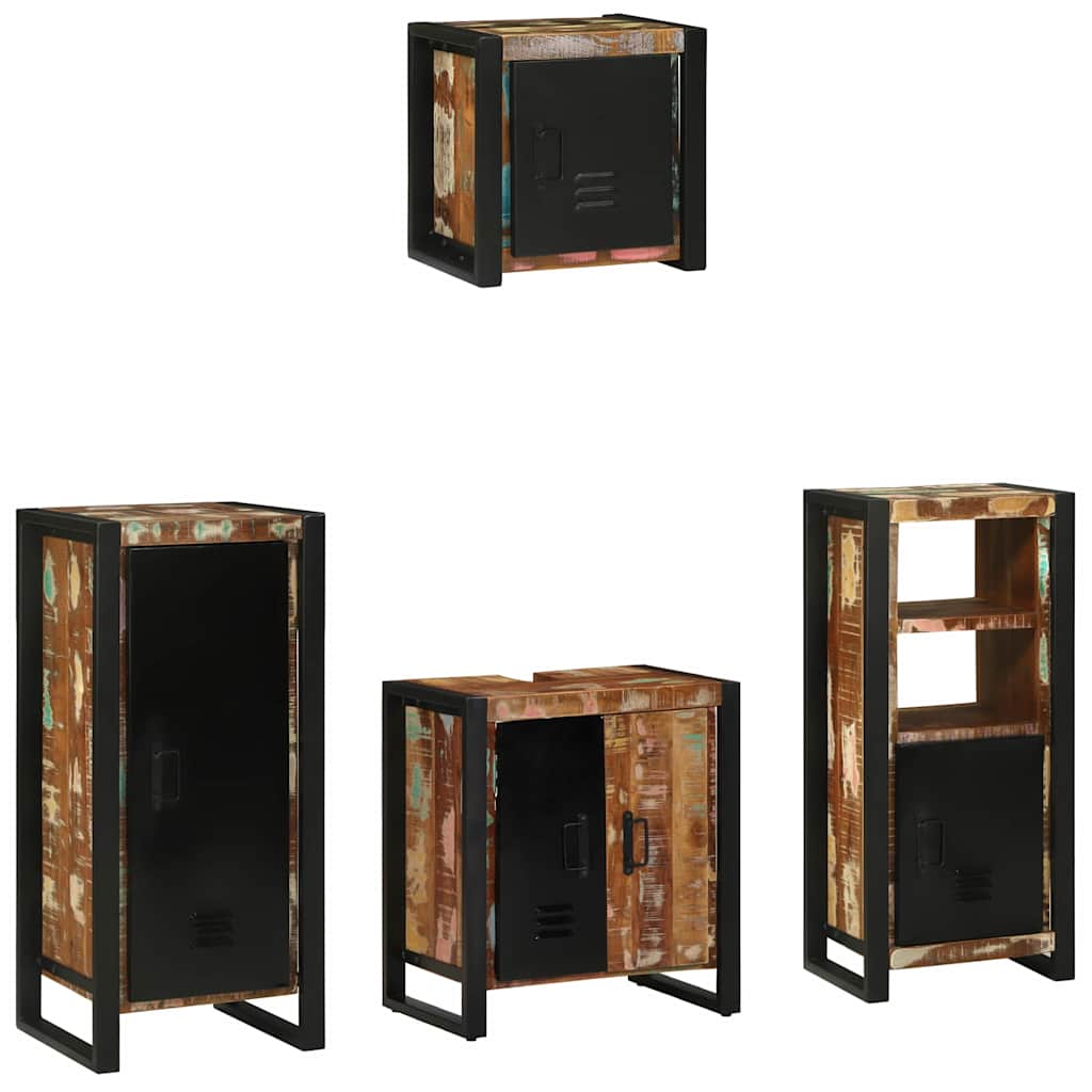Fürdőszoba bútor szett 4 pcs Szilárd újrahasznosított fa