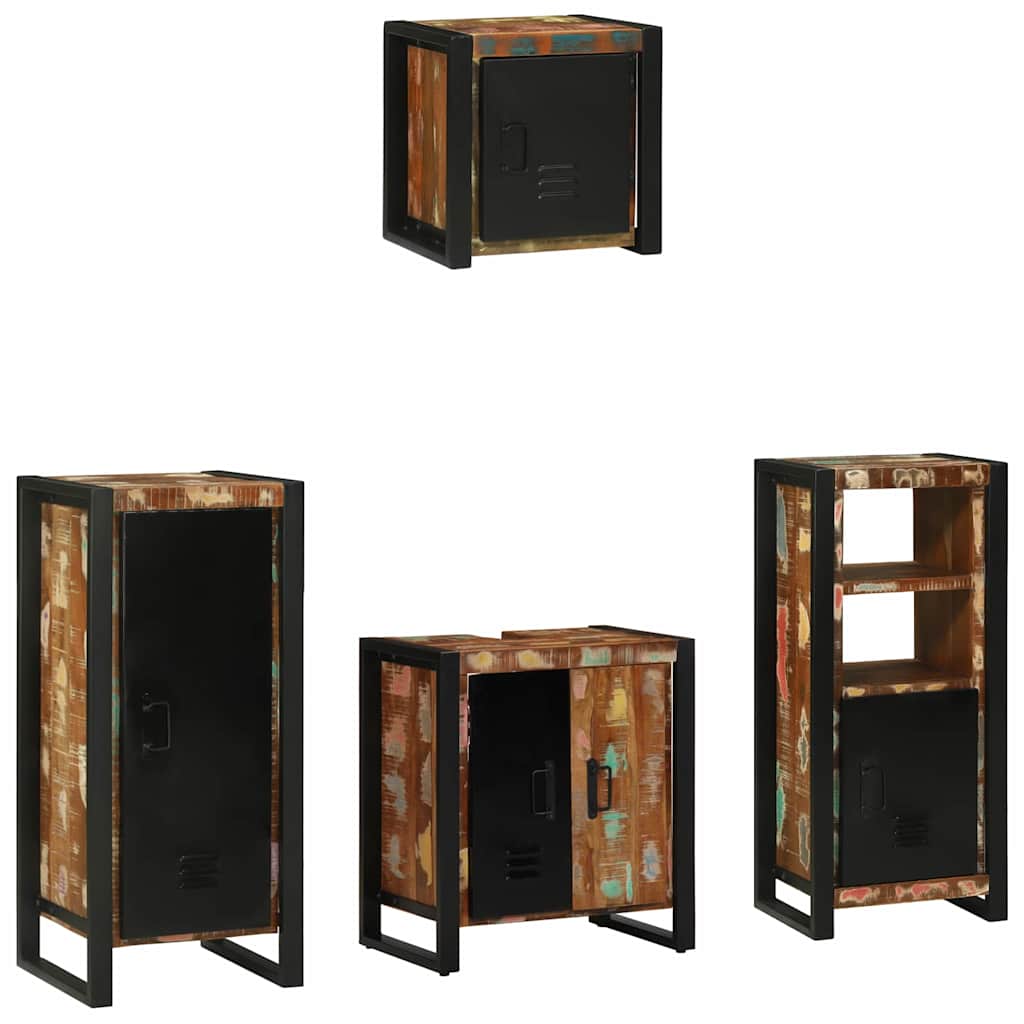 Fürdőszoba bútor szett 4 pcs Szilárd újrahasznosított fa