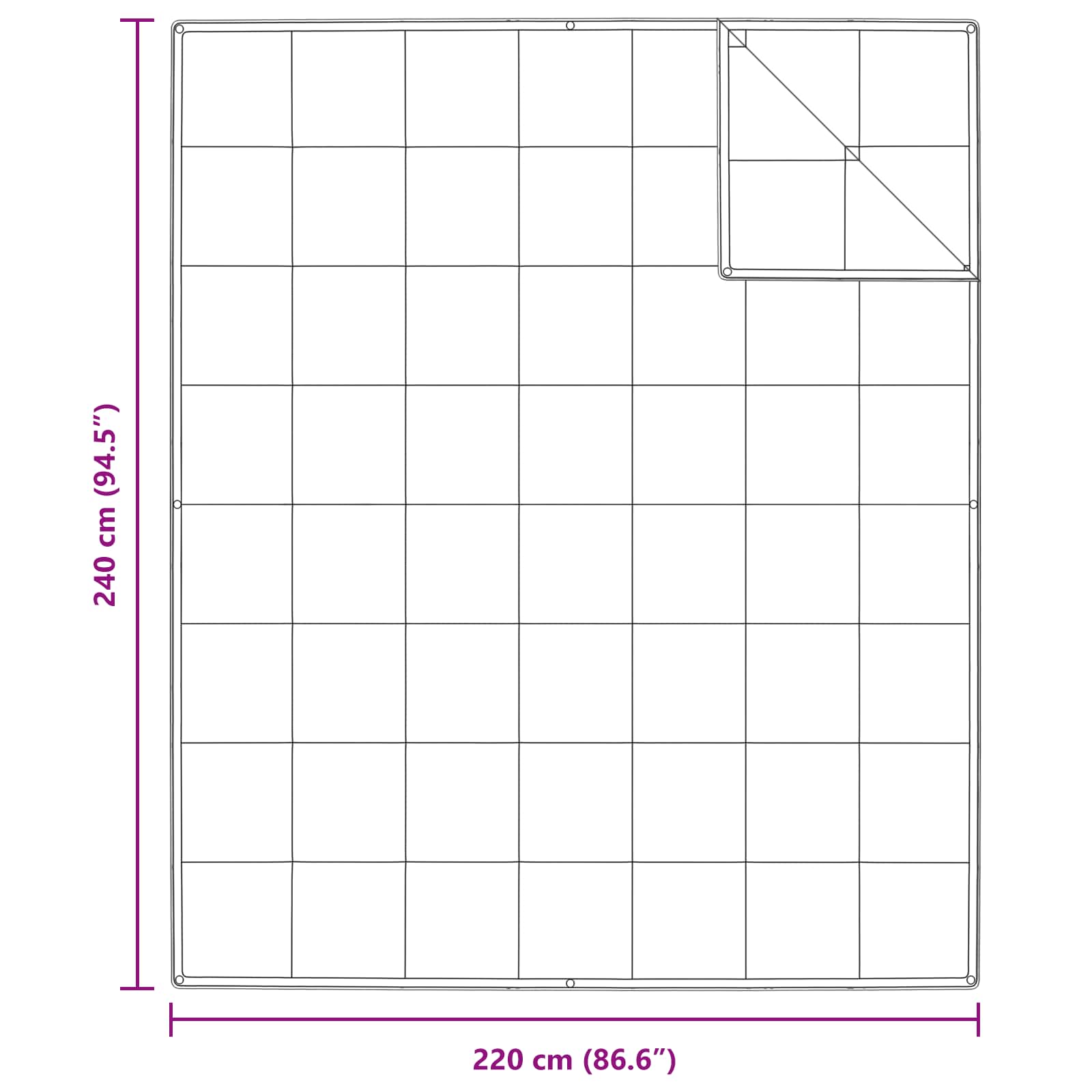 Takaró szett párnával 3 pcs Fehér Levegőpárna