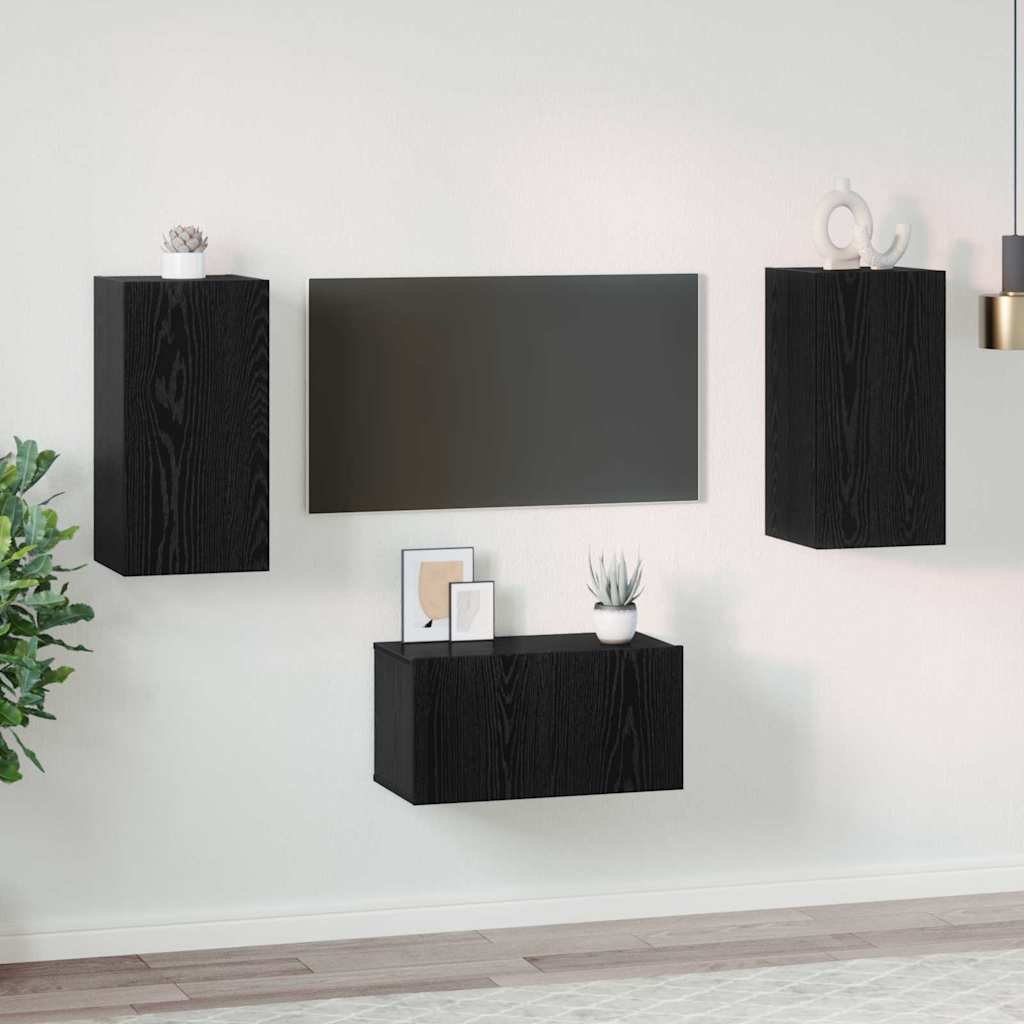 TV szekrény garnitúra 3 pcs Fekete tölgy 60 x 30 x 30.5 cm