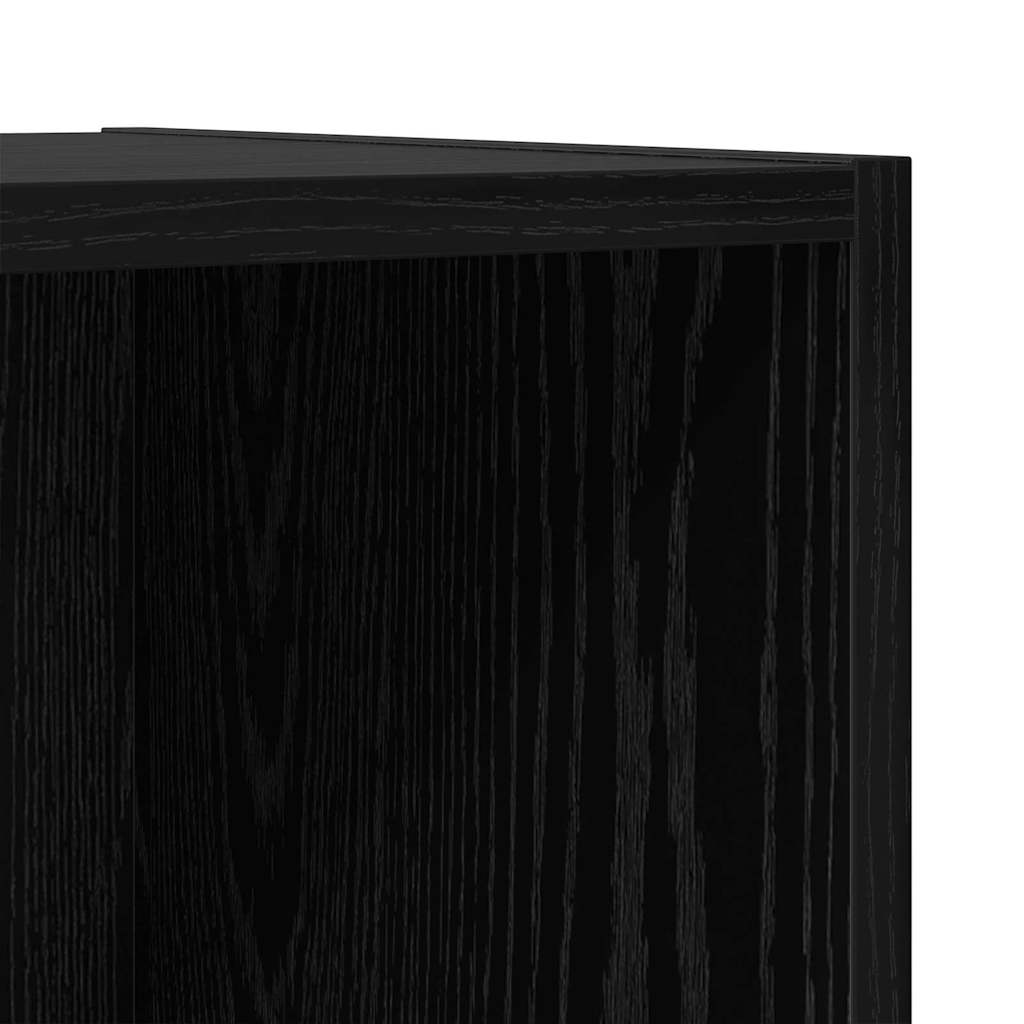 Fali TV Szekrény polcokkal tárolóval 4 pcs Musta tammi 37 x 37 x 107.5 cm