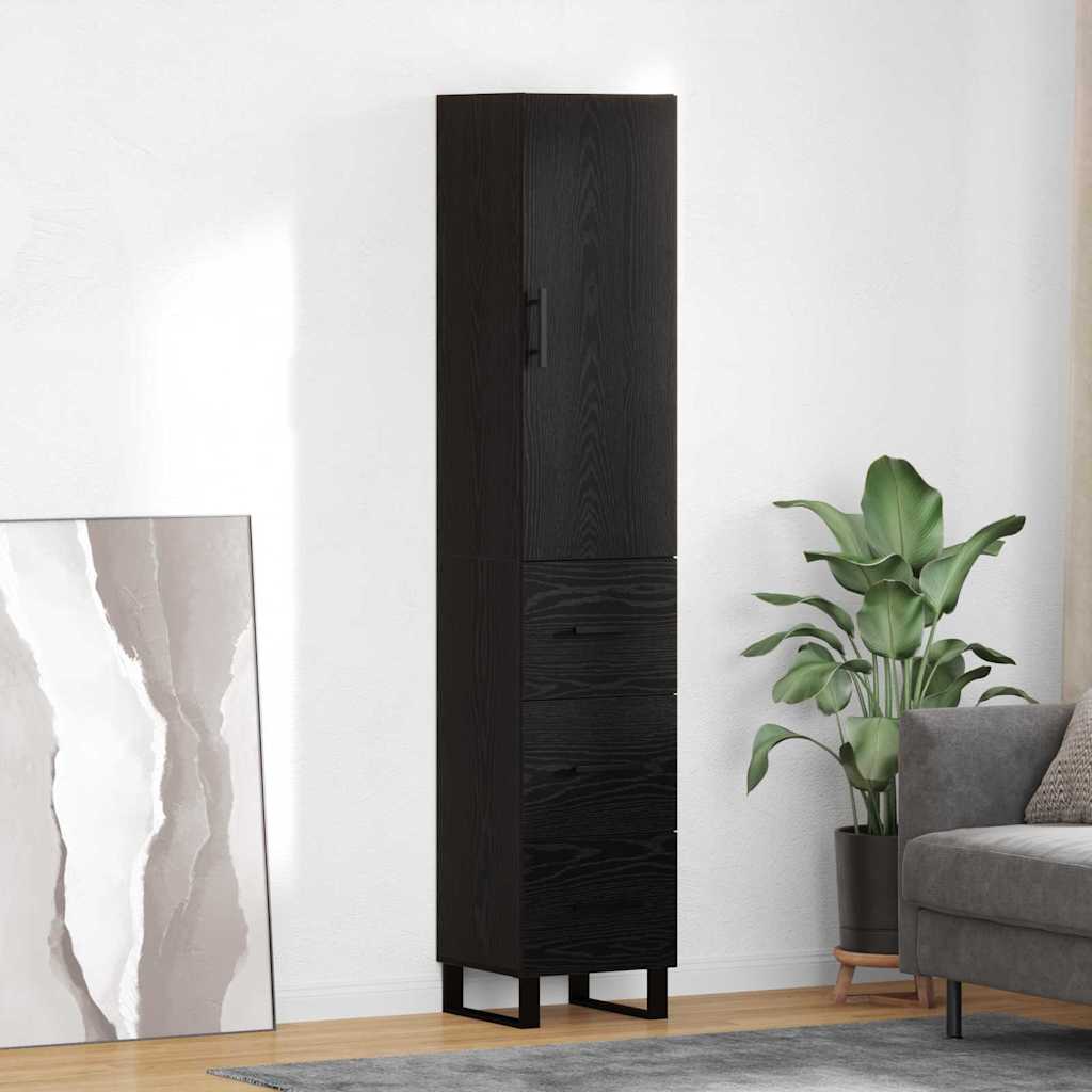 Magasfiú fiókkal Fekete tölgy 34,5 x 34 x 180 cm Faanyag