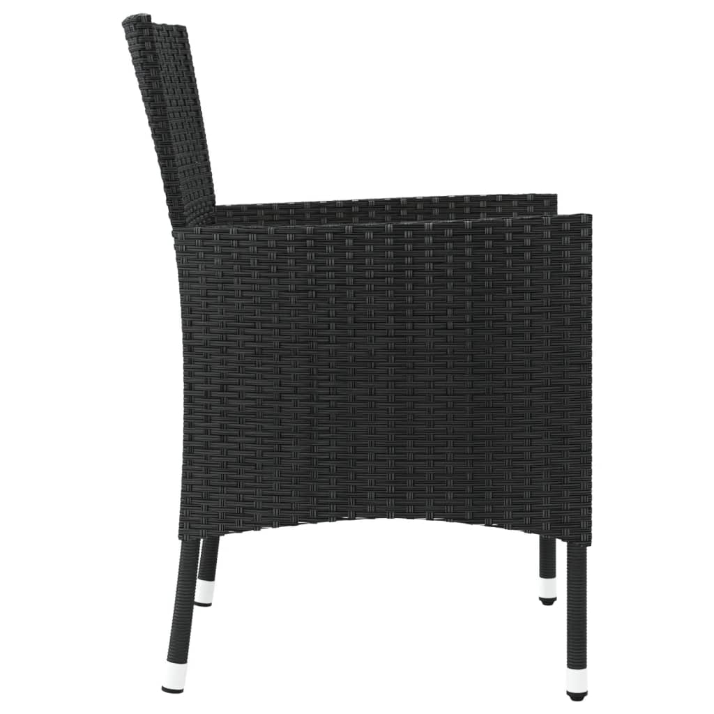 4 db fekete polyrattan kerti szék párnákkal (csak Egyesült Királyság/Írország/FI/NO)